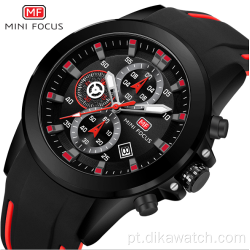 2020 MINIFOCUS MF0287G Os mais novos relógios de pulso masculinos de couro de luxo do Japan Quartz Movement